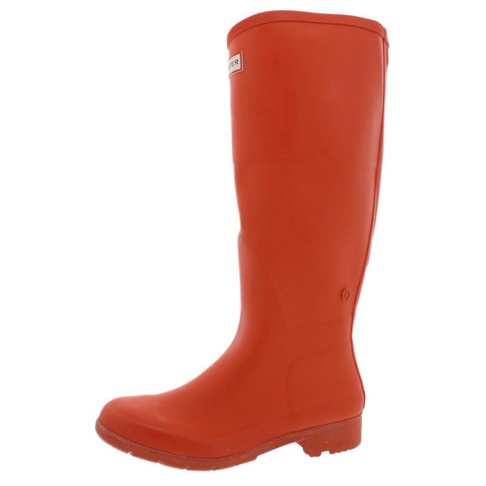 Hunter for Target Womens Orange Waterproof Back Zipper Rain Boots Imperfections